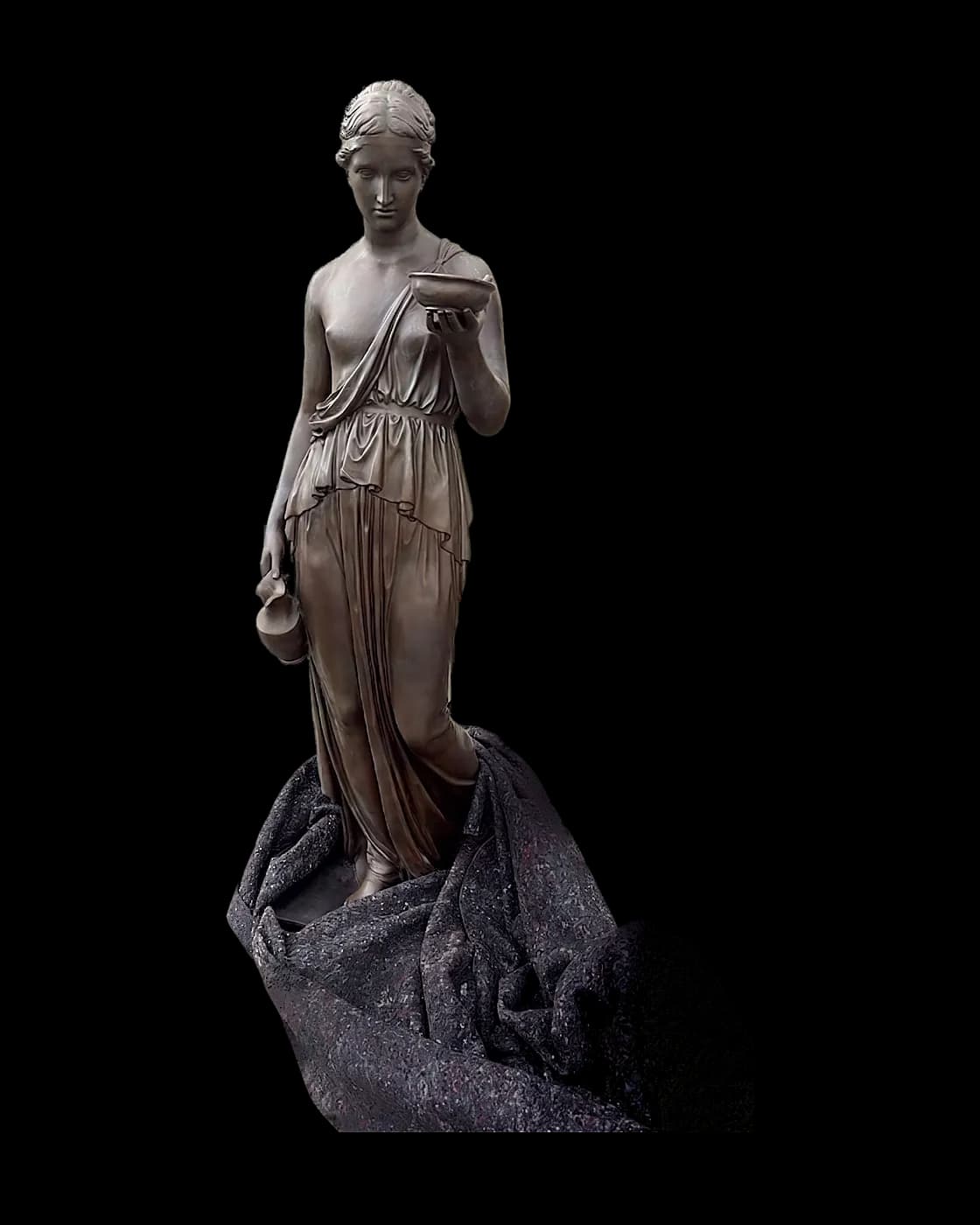 Maiden with the Offering Bowl — PATINATED BRONZE